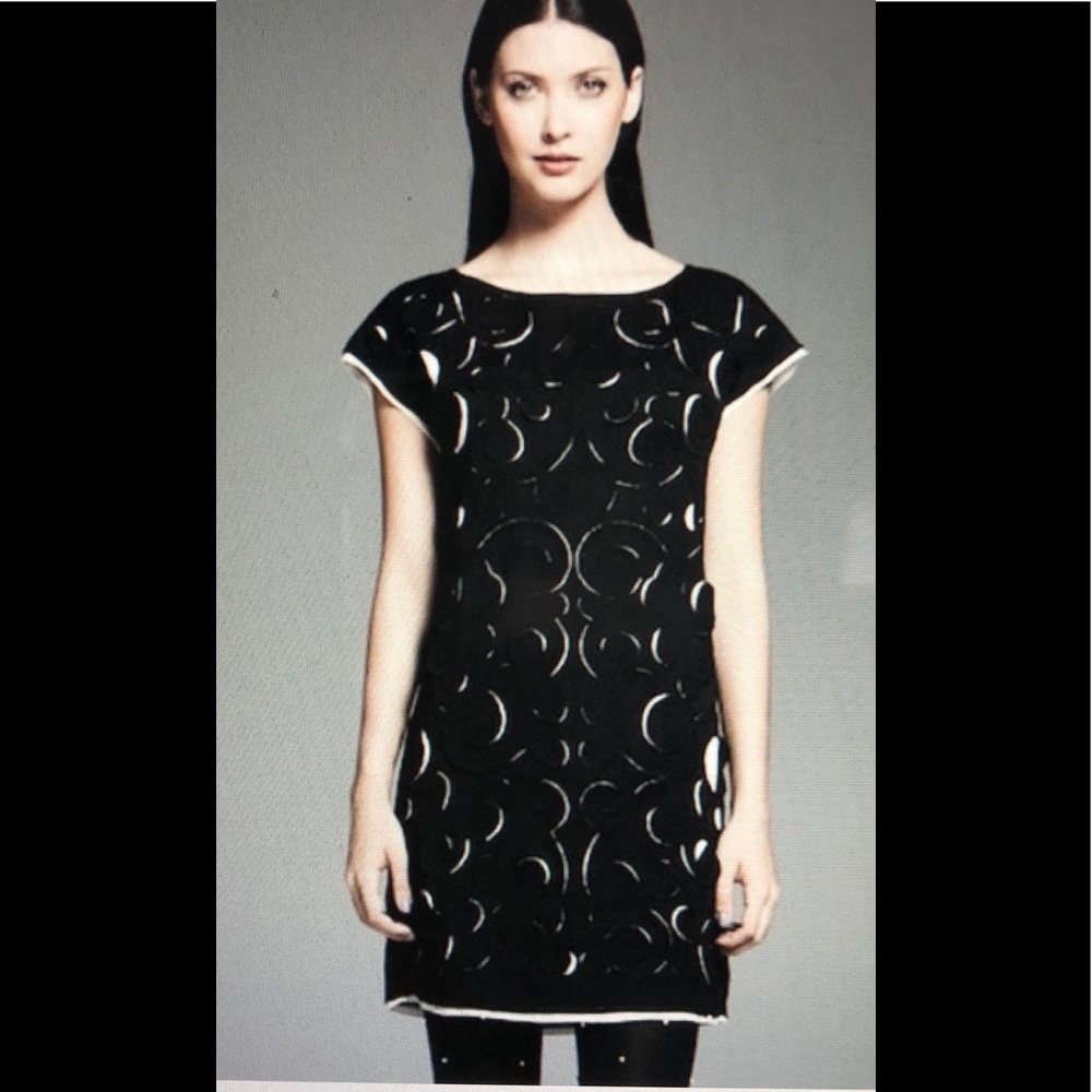 Catherine Malandrino Design Nation Black Cutout Shift Dress Small